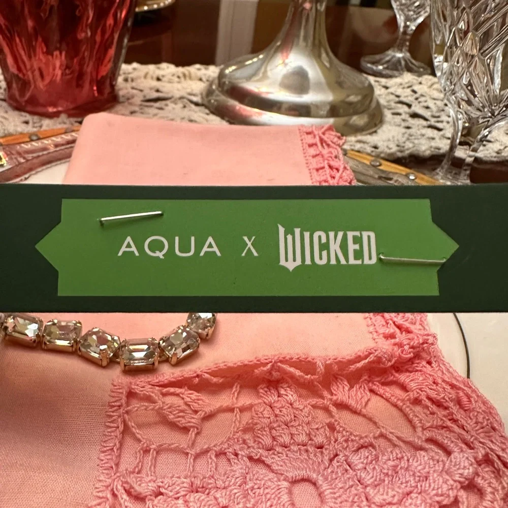 AQUA‎ x Wicked Clear Stone Tennis Bracelet in 14K Gold Plated NWT